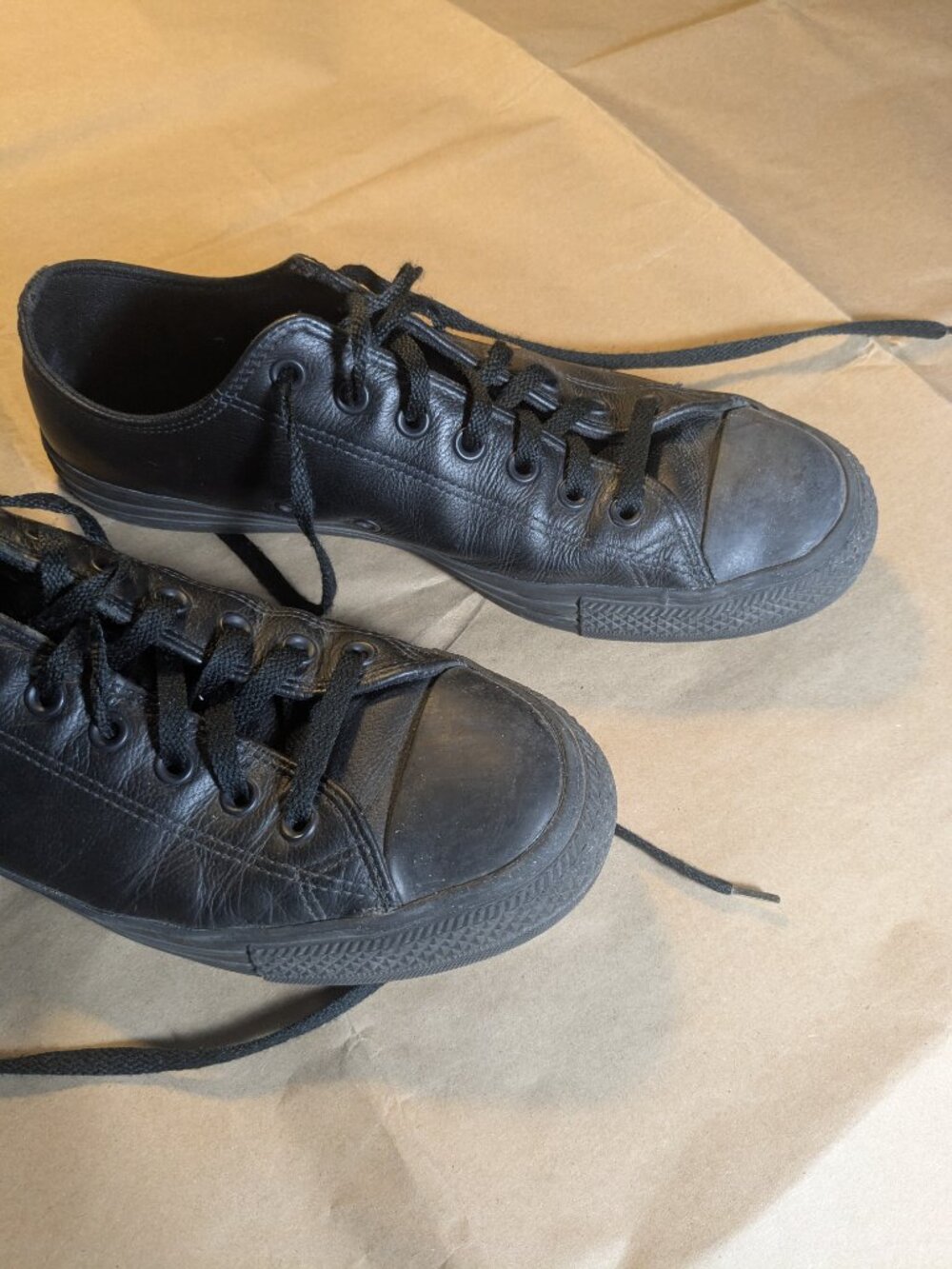 Converse Chuck Taylor All Star Low Black Mono Men's 11.5 Leather - Picture 10 of 16